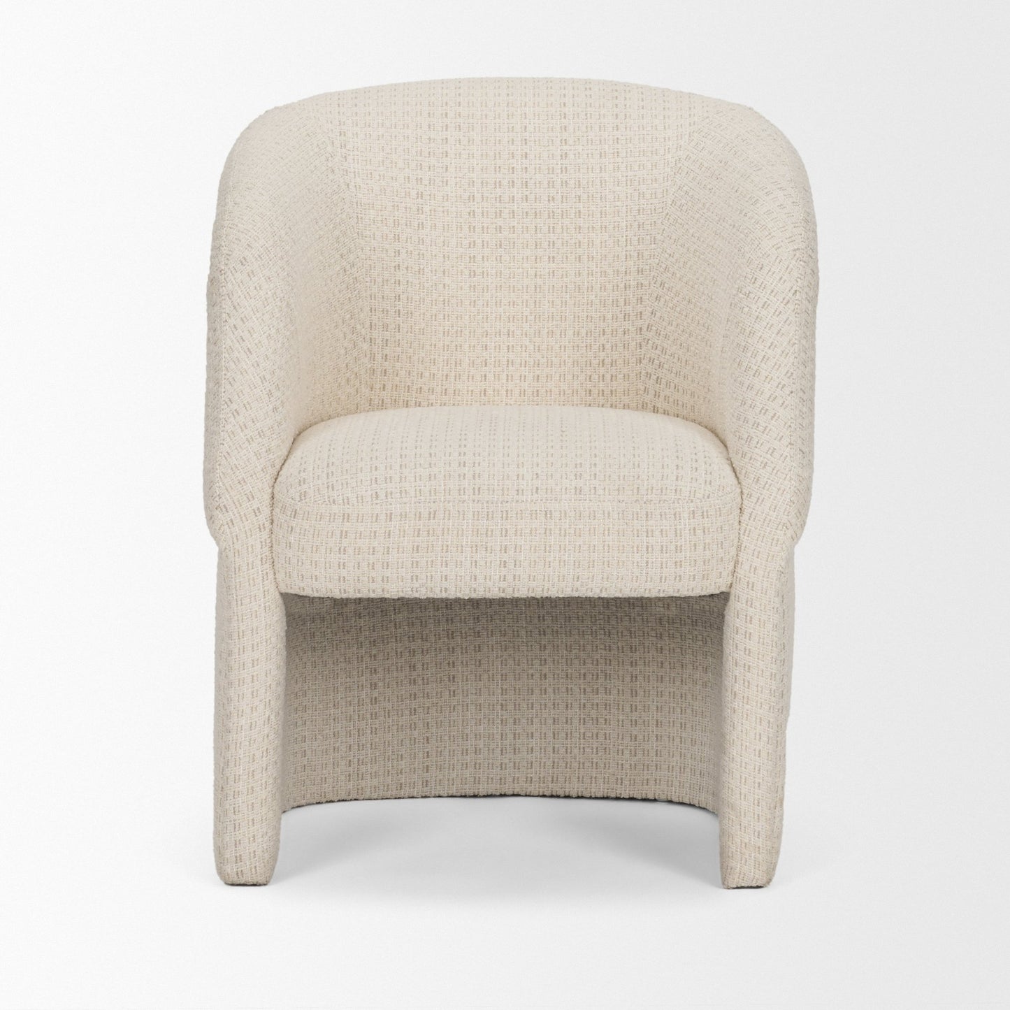 Curtis Cream Fabric Dining Armchair with Half‑Moon Base