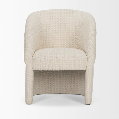 Curtis Cream Fabric Dining Armchair with Half‑Moon Base