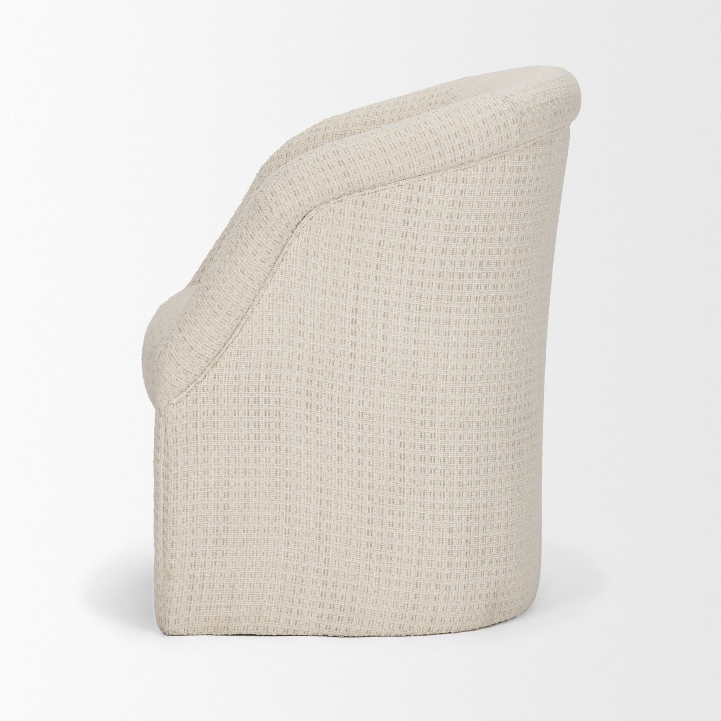 Curtis Cream Fabric Dining Armchair with Half‑Moon Base