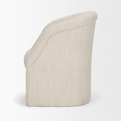 Curtis Cream Fabric Dining Armchair with Half‑Moon Base