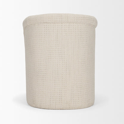 Curtis Cream Fabric Dining Armchair with Half‑Moon Base