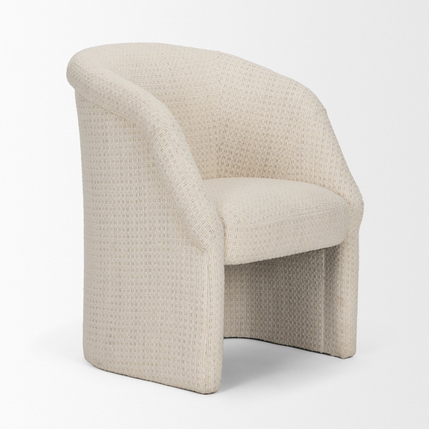 Curtis Cream Fabric Dining Armchair with Half‑Moon Base