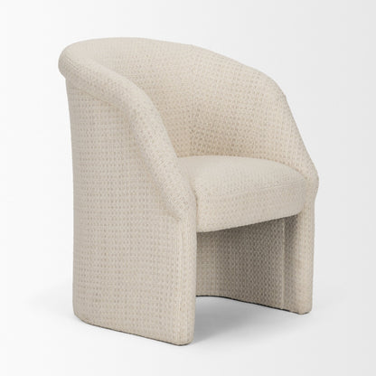 Curtis Cream Fabric Dining Armchair with Half‑Moon Base
