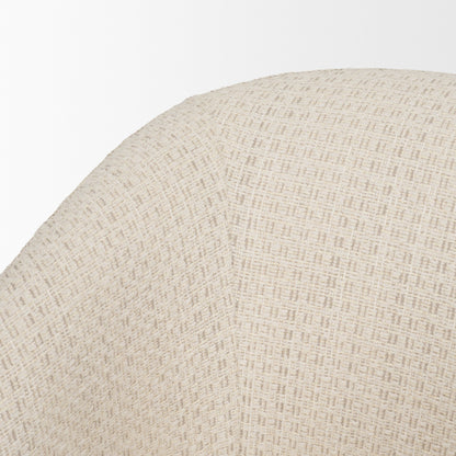 Curtis Cream Fabric Dining Armchair with Half‑Moon Base