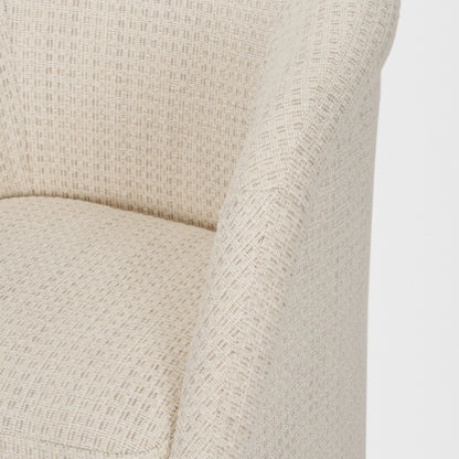 Curtis Cream Fabric Dining Armchair with Half‑Moon Base