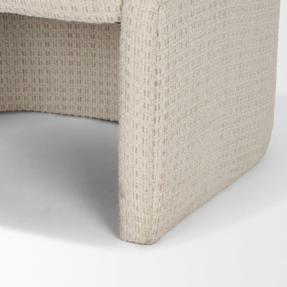 Curtis Cream Fabric Dining Armchair with Half‑Moon Base