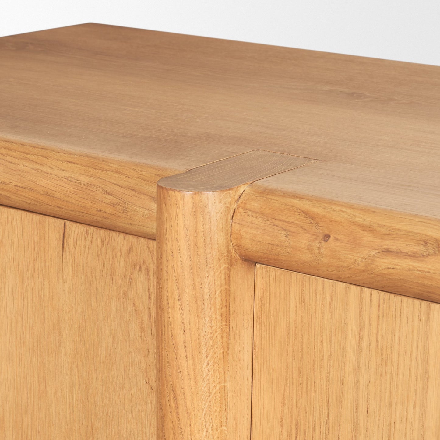 Rowan Light Brown Oak Wood 4‑Door Sideboard