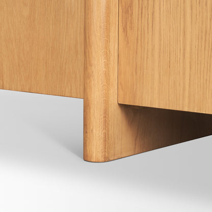 Rowan Light Brown Oak Wood 4‑Door Sideboard