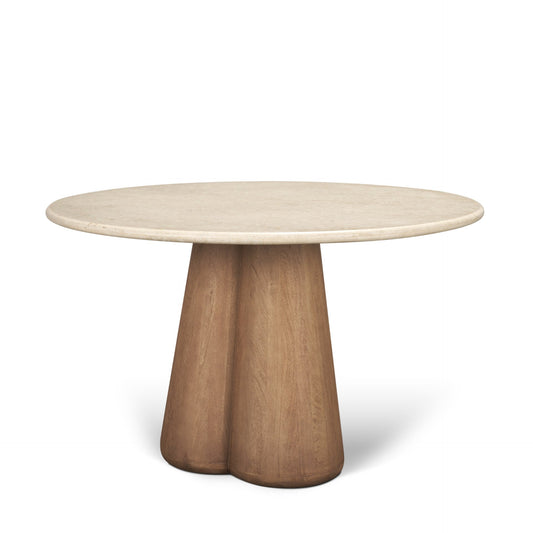 Marilyn 48 Inch Round Botticino Marble Dining Table