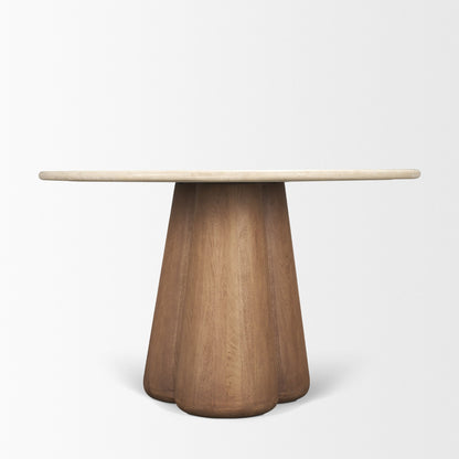 Marilyn 48 Inch Round Botticino Marble Dining Table