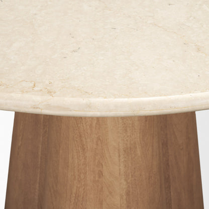 Marilyn 48 Inch Round Botticino Marble Dining Table