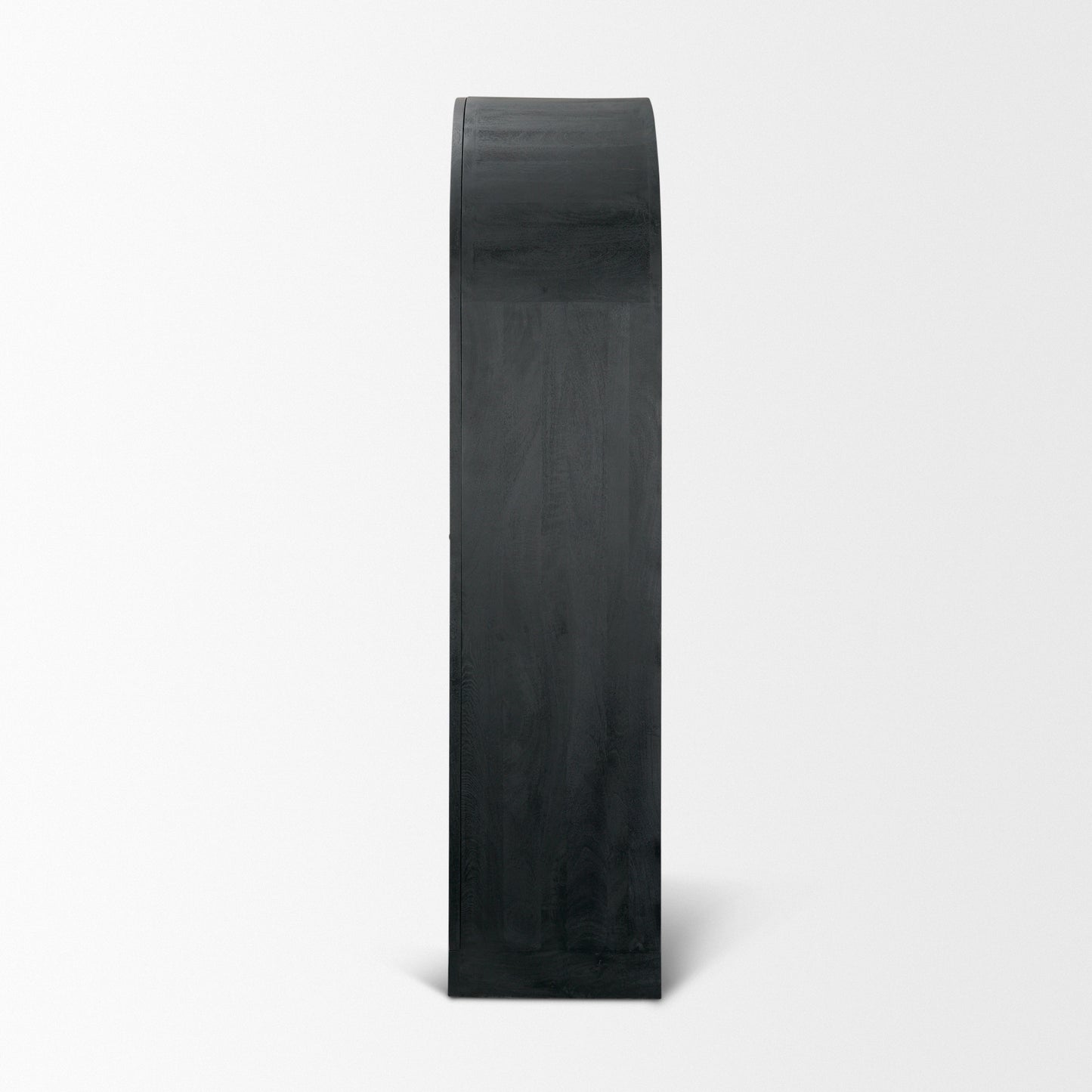 Suri Black Wood Arched Curio Cabinet with Glass Doors