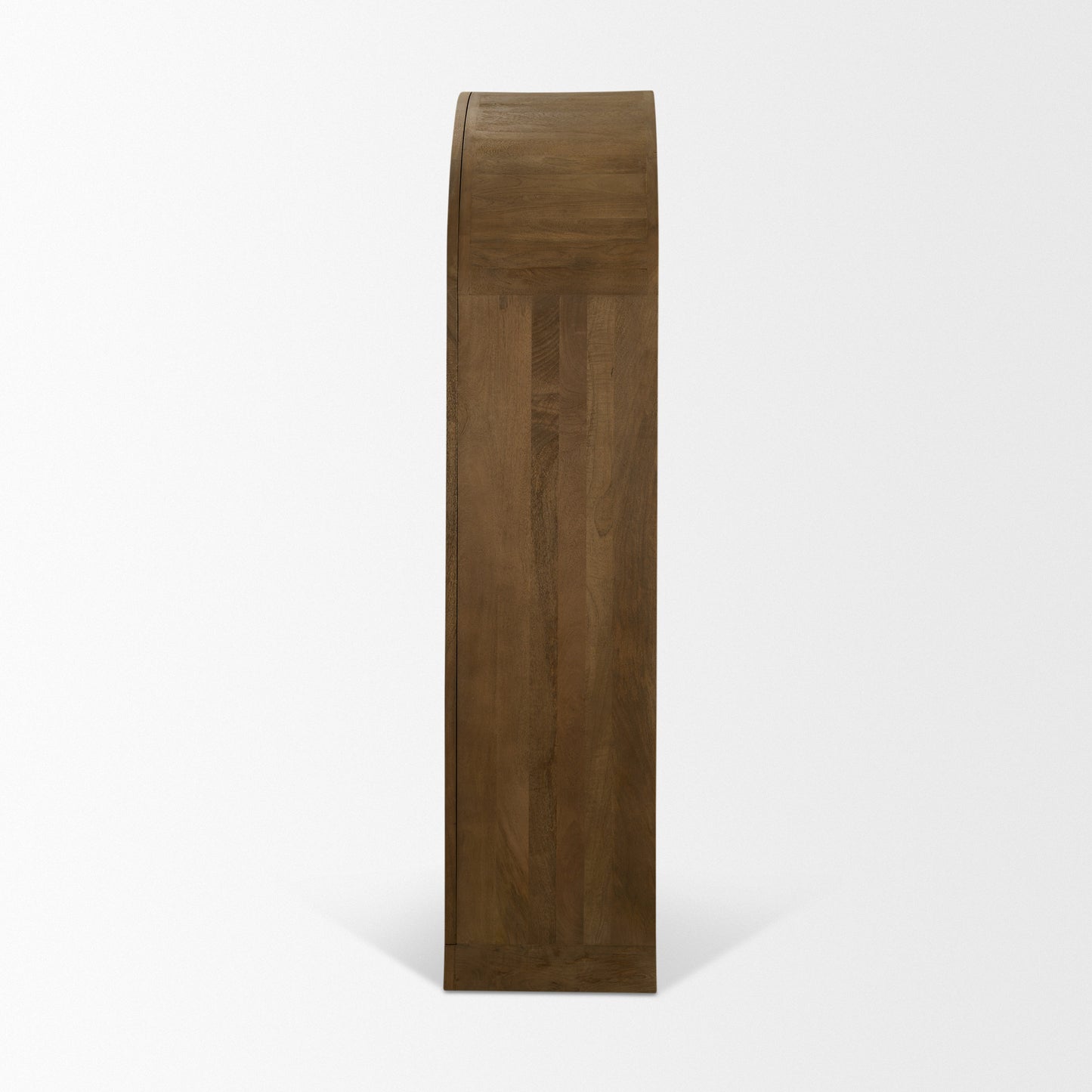 Suri Mid Brown Wood Arched Glass Door Curio Cabinet