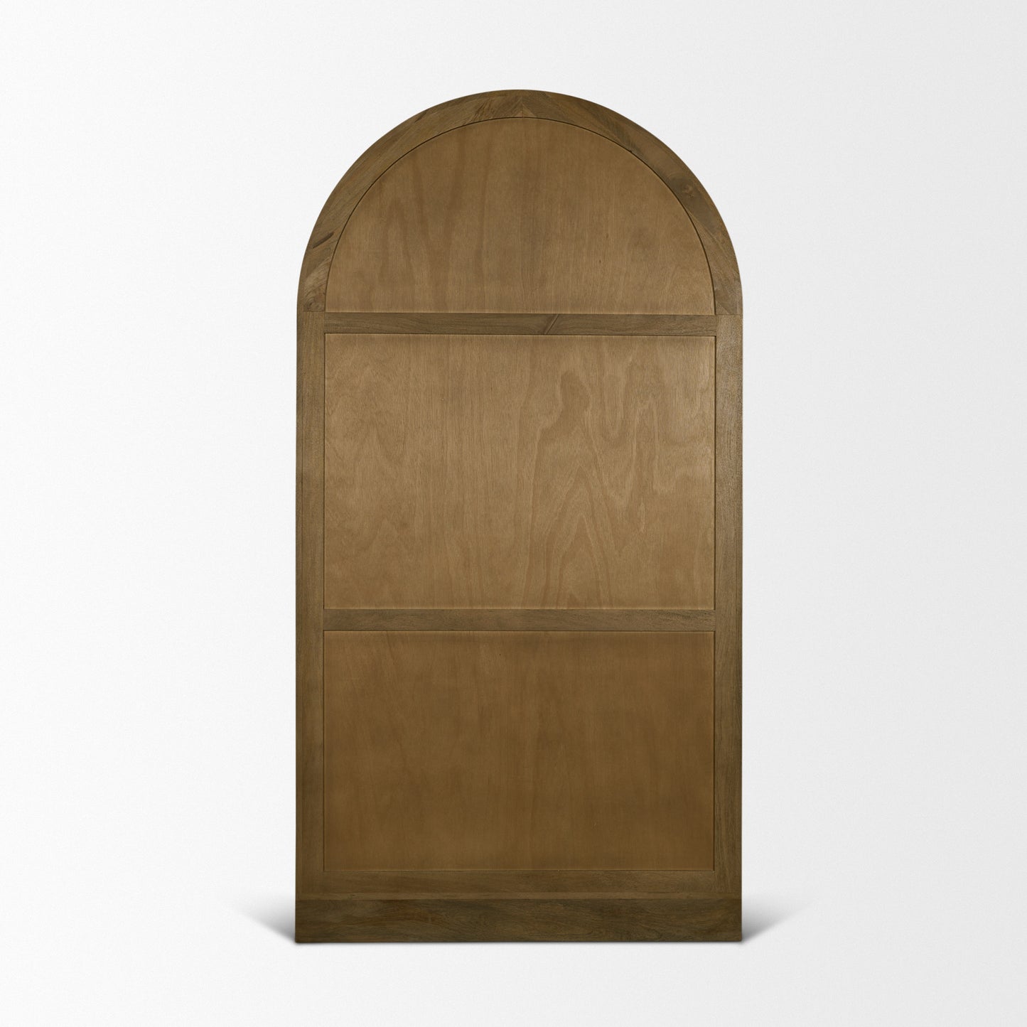 Suri Mid Brown Wood Arched Glass Door Curio Cabinet