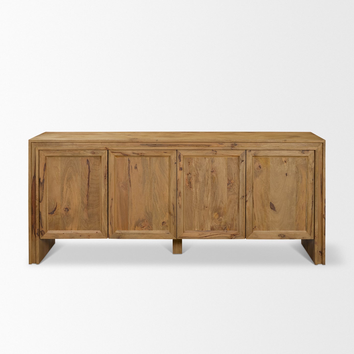 Notts Brown Wood Closed 4‑Door Sideboard