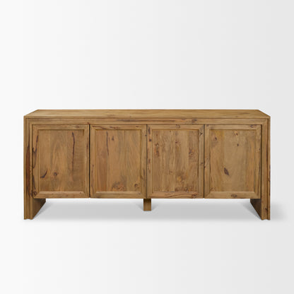 Notts Brown Wood Closed 4‑Door Sideboard