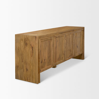 Notts Brown Wood Closed 4‑Door Sideboard