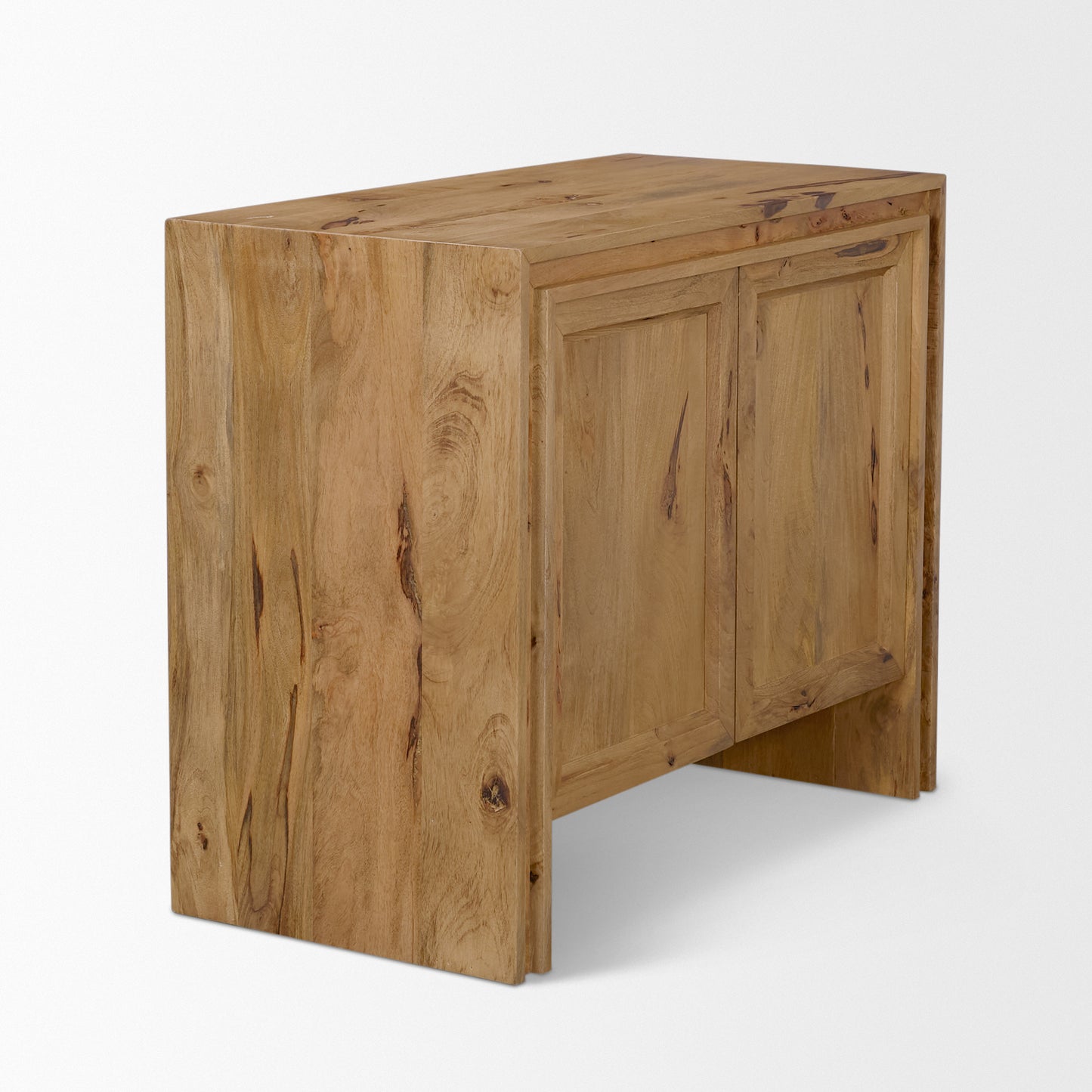 Notts Warm Brown Wood 2‑Door Storage Cabinet