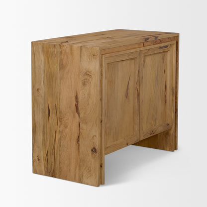 Notts Warm Brown Wood 2‑Door Storage Cabinet