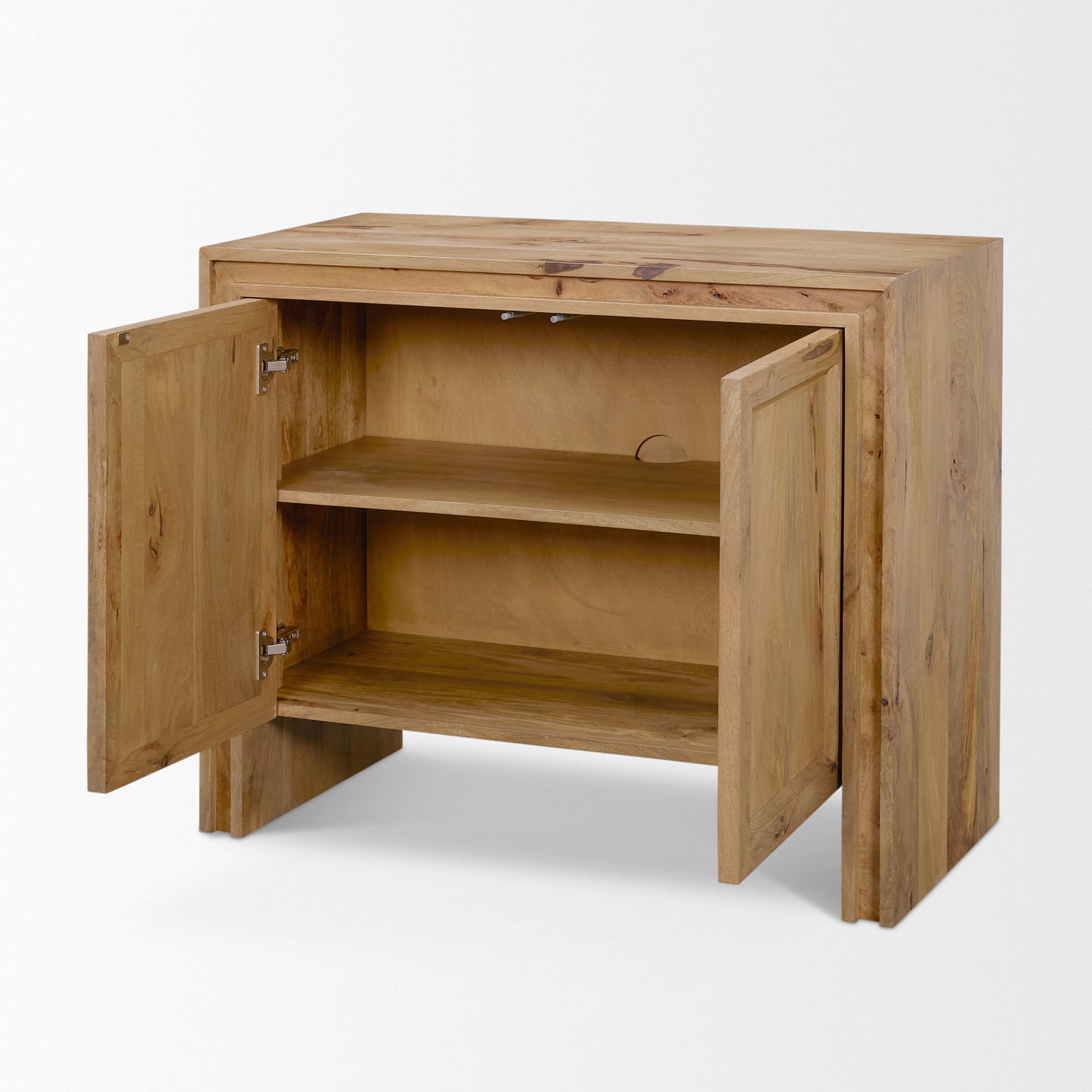 Notts Warm Brown Wood 2‑Door Storage Cabinet