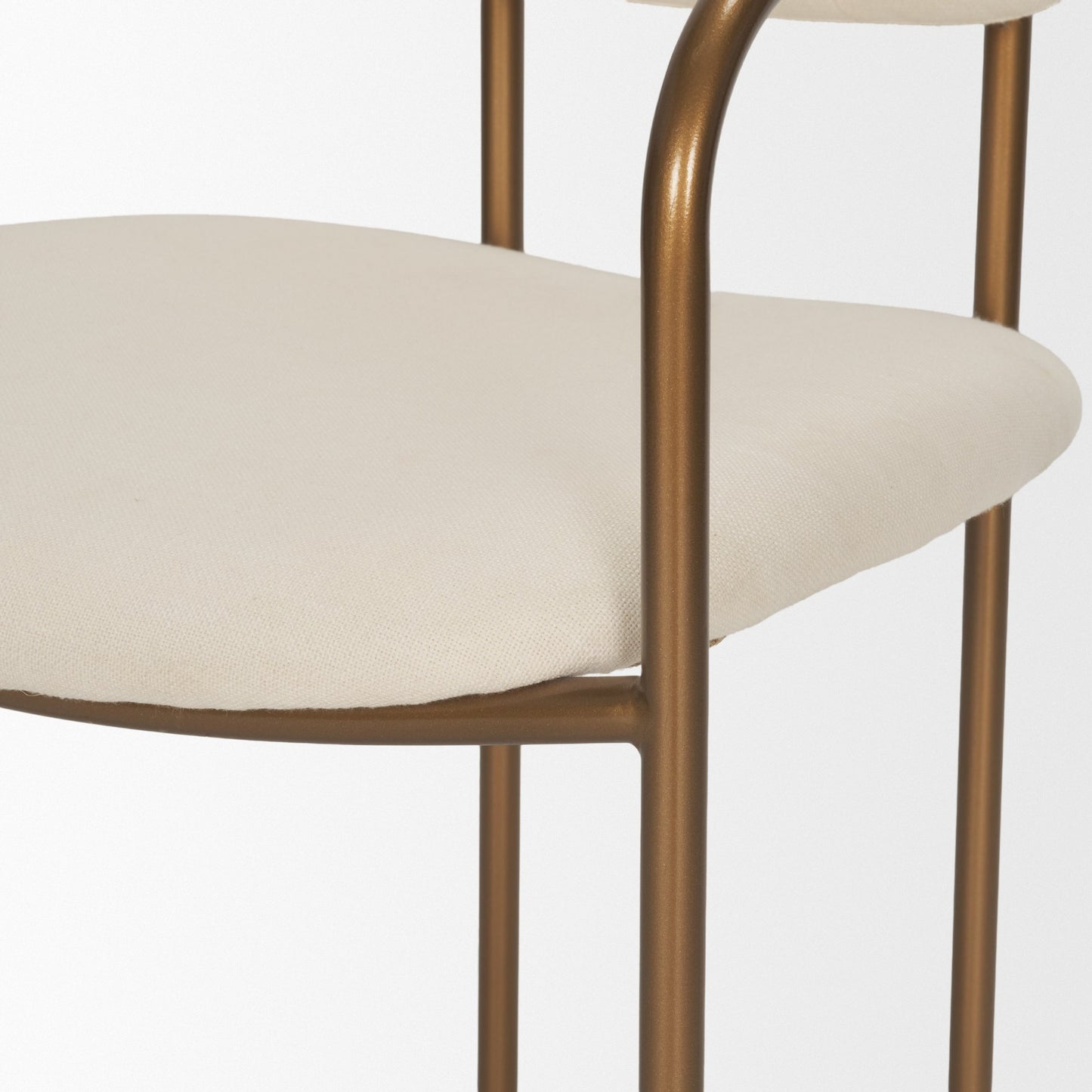Parker Cream Upholstered Dining Chair with Gold Frame Set of 2
