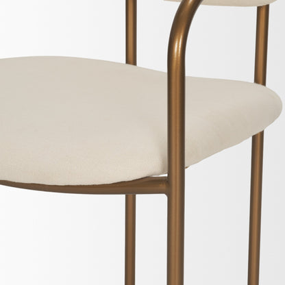Parker Cream Upholstered Dining Chair with Gold Frame Set of 2