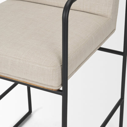 Stamford Wood Back Metal Frame Counter Stool