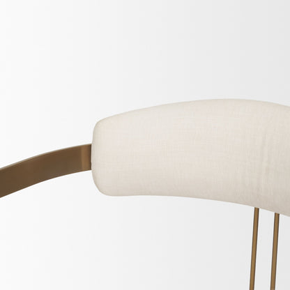 Hollyfield Cream Fabric and Gold Iron Dining Chair