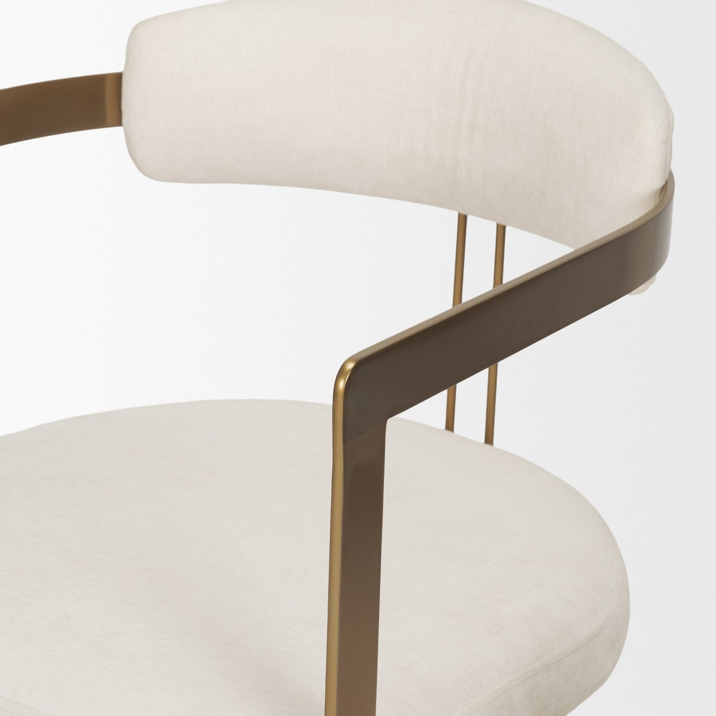 Hollyfield Cream Fabric and Gold Iron Dining Chair