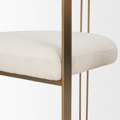 Hollyfield Cream Fabric and Gold Iron Dining Chair