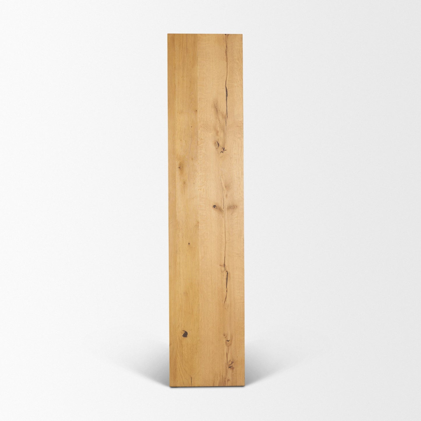 Belford 2‑Door Light Brown Oak Wood Shelving Unit