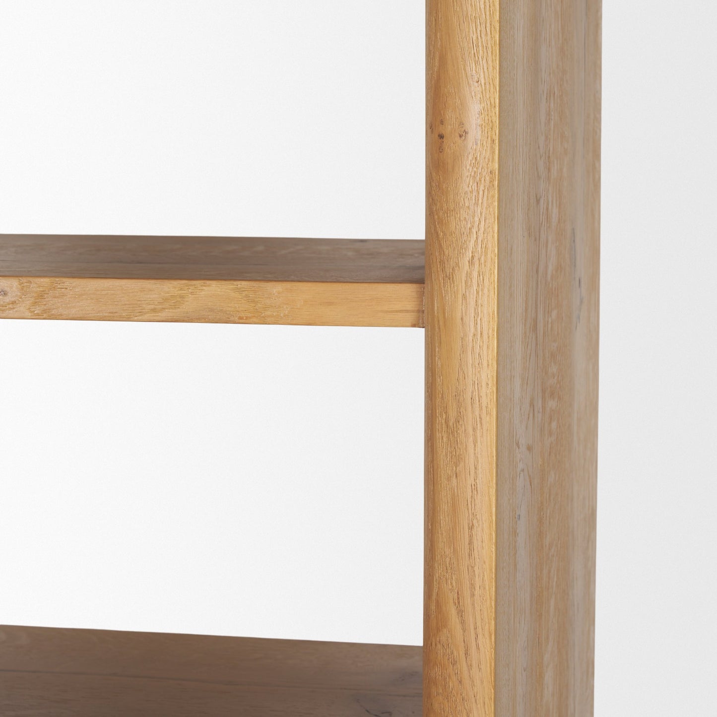 Belford 2‑Door Light Brown Oak Wood Shelving Unit