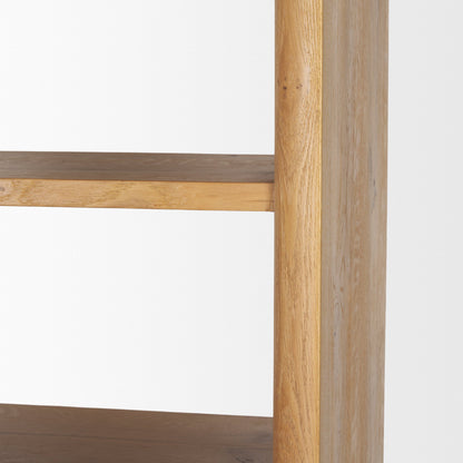 Belford 2‑Door Light Brown Oak Wood Shelving Unit