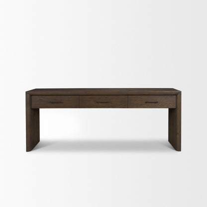 Belford 72" Dark Brown Oak Wood Console Table