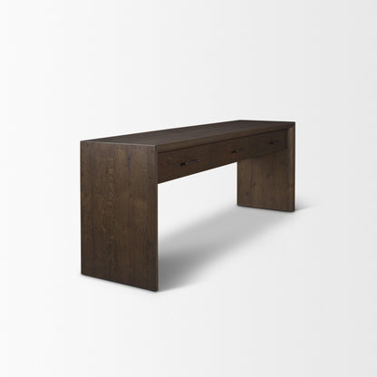 Belford 72" Dark Brown Oak Wood Console Table