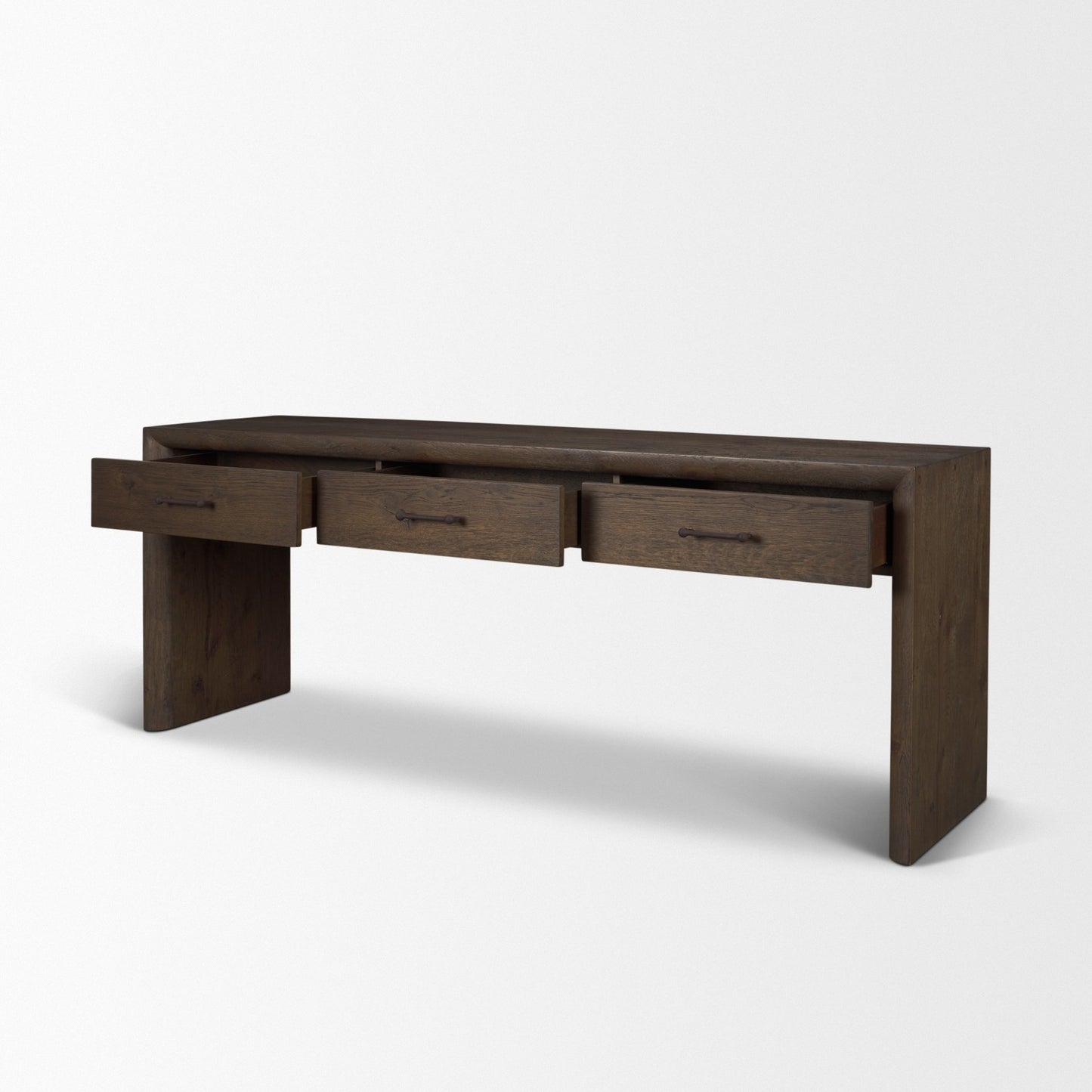 Belford 72" Dark Brown Oak Wood Console Table