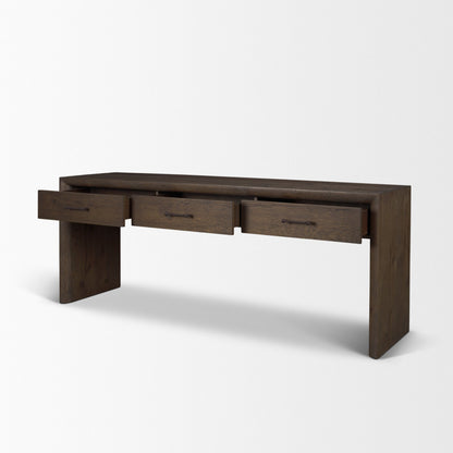 Belford 72" Dark Brown Oak Wood Console Table