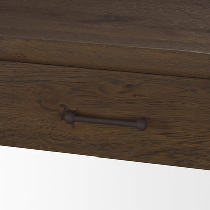 Belford 72" Dark Brown Oak Wood Console Table