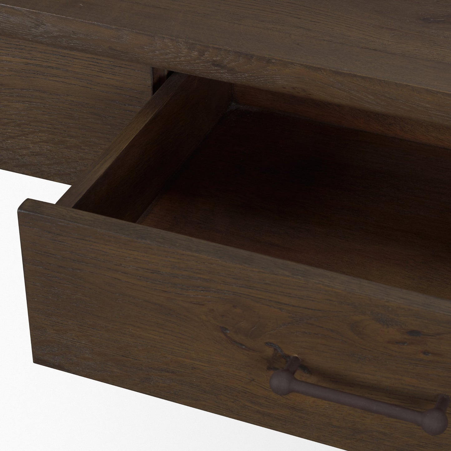 Belford 72" Dark Brown Oak Wood Console Table