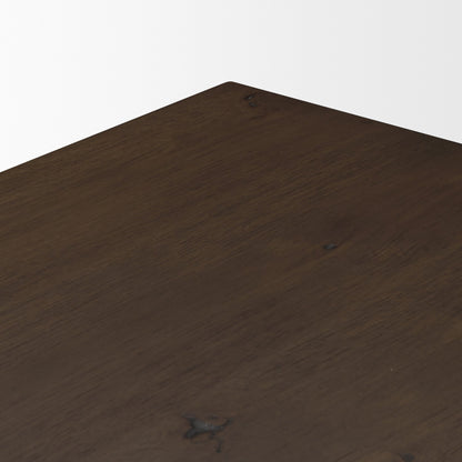 Belford 3‑Drawer Dark Brown Oak Wood Nightstand