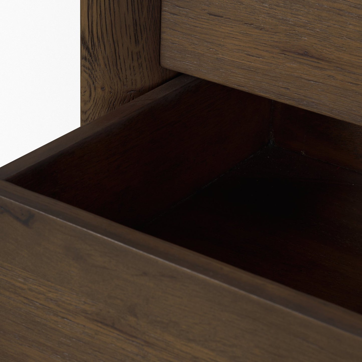 Belford 3‑Drawer Dark Brown Oak Wood Nightstand
