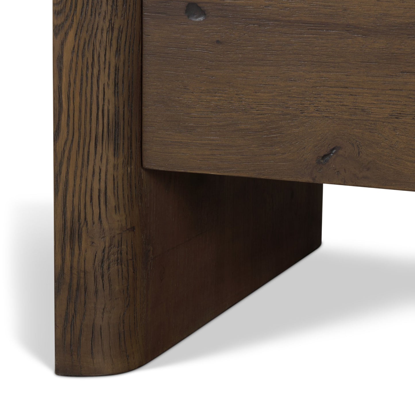 Belford 3‑Drawer Dark Brown Oak Wood Nightstand