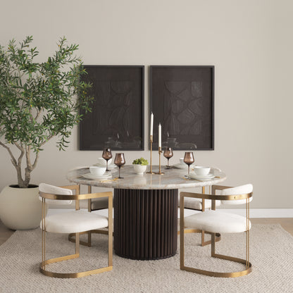 Hollyfield Cream Fabric and Gold Iron Dining Chair