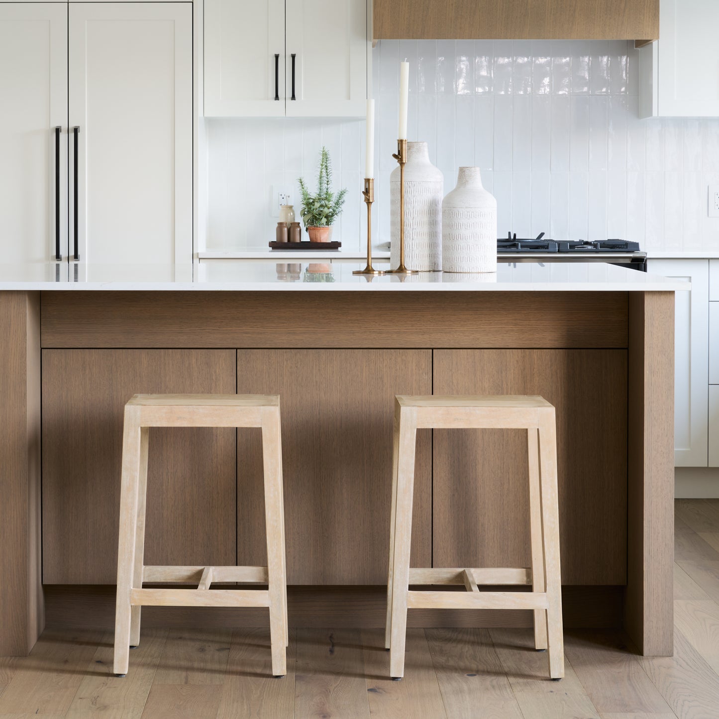 Colony Light Brown Solid Wood Counter Stool