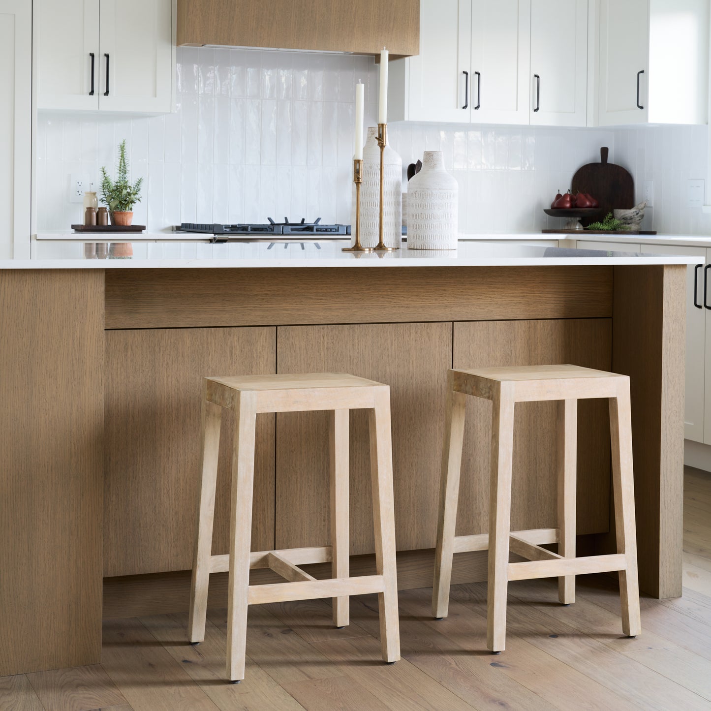 Colony Light Brown Solid Wood Counter Stool