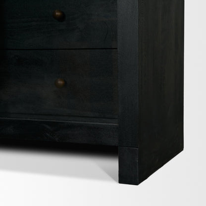 Suri Black Wood Arched Curio Cabinet with Glass Doors