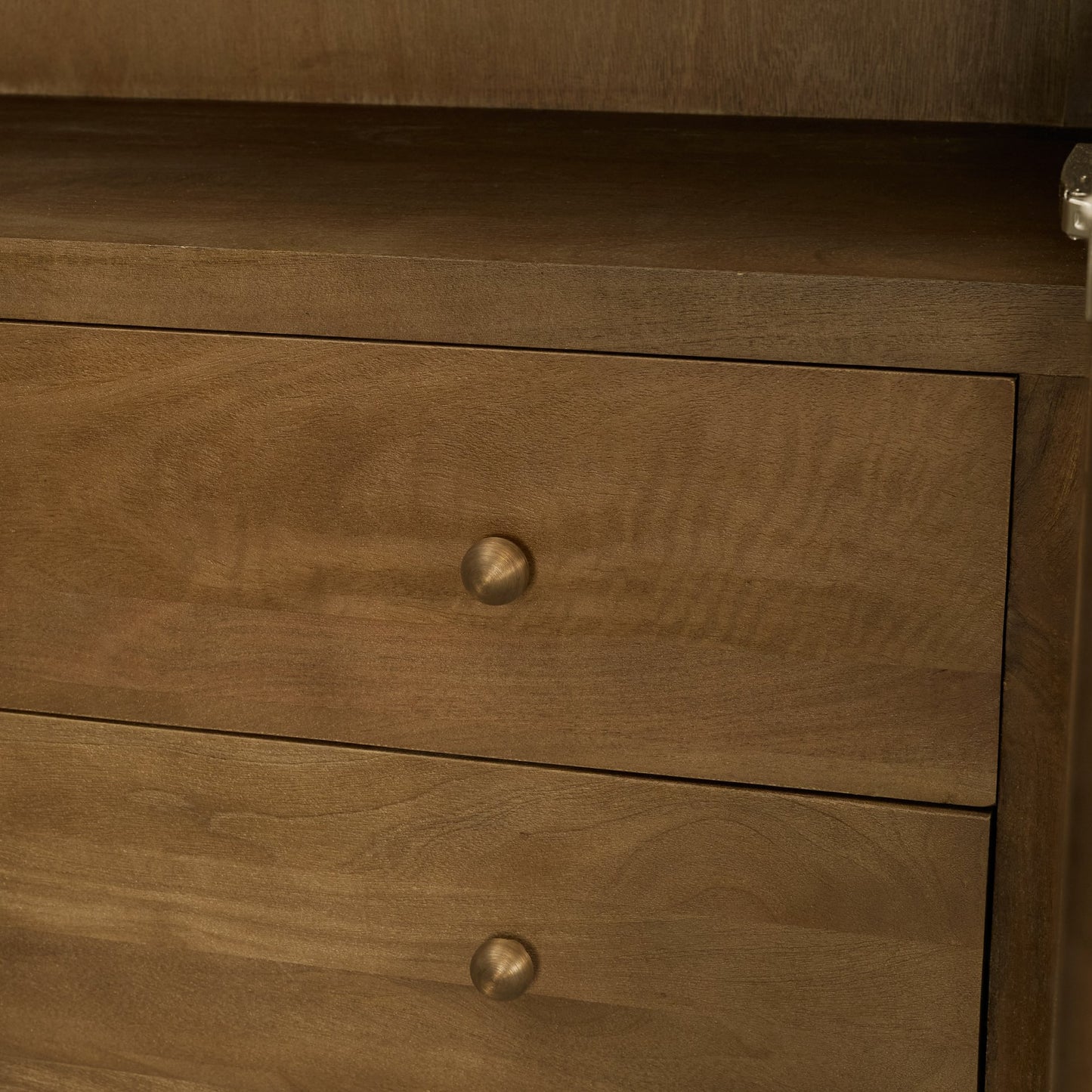 Suri Mid Brown Wood Arched Glass Door Curio Cabinet