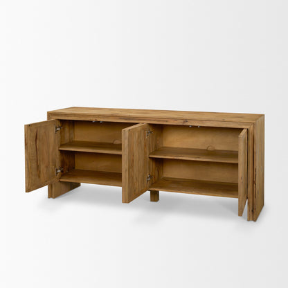 Notts Brown Wood Closed 4‑Door Sideboard