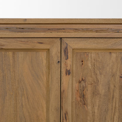 Notts Brown Wood Closed 4‑Door Sideboard