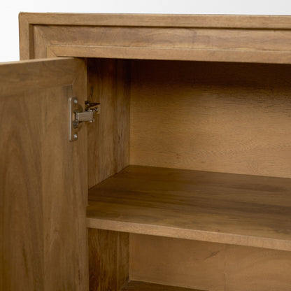 Notts Brown Wood Closed 4‑Door Sideboard